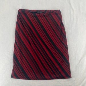 Express Diagonal Stripe Pencil Skirt in Red and Black